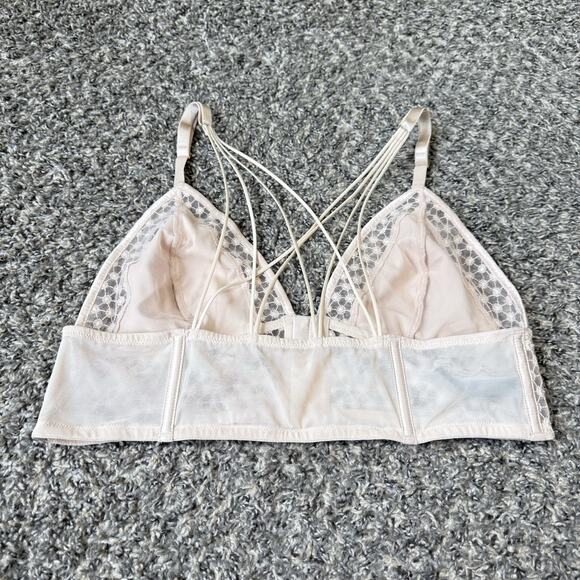 Victoria's Secret Starburst Long Line Triangle Bra Bralette Tan XL New - Picture 5 of 7